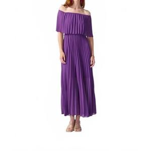 NEW JOSEPH RIBKOFF off-shoulder pleated chiffon party long maxi dress in majesty